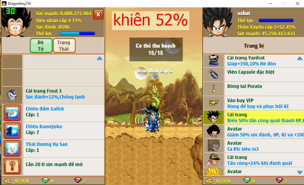 [Đã Bán]Ms 4604 – Xayda 45ti dt 8ti8, kame tdhs, khiên 52%, csdb, yadrat, frost3, dracula, apk 13, skill 77777667