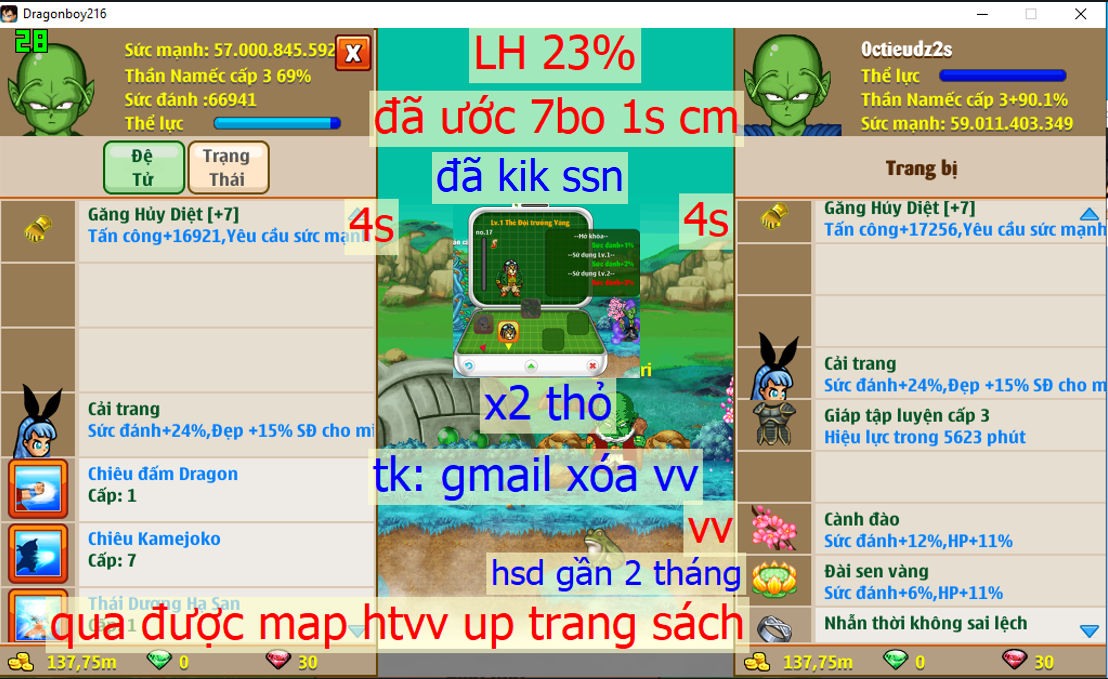 [Đã Bán]Ms 4780 – Nameck 59ti dt 57ti, kame tdhs, LH 23%, btc2, x2 găng hd c7 4s, x2 thỏ, gtl c3, csdb, qua được map htvv up trang sách, đã ước 7 bộ 1s cm, đã kik ssn