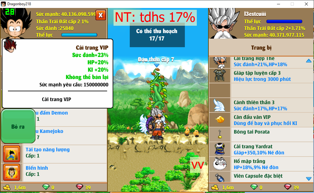 [Đã Bán]Ms 4796 – Trái đất 40ti dt 0ti, kame ttnl khỉ, NT tdhs 17%, glt3, csdb, yadrat, pet hổ, avt 10k ngọc vv, ct ht, vh, bb, apk 13, frost3, … skill 77772755