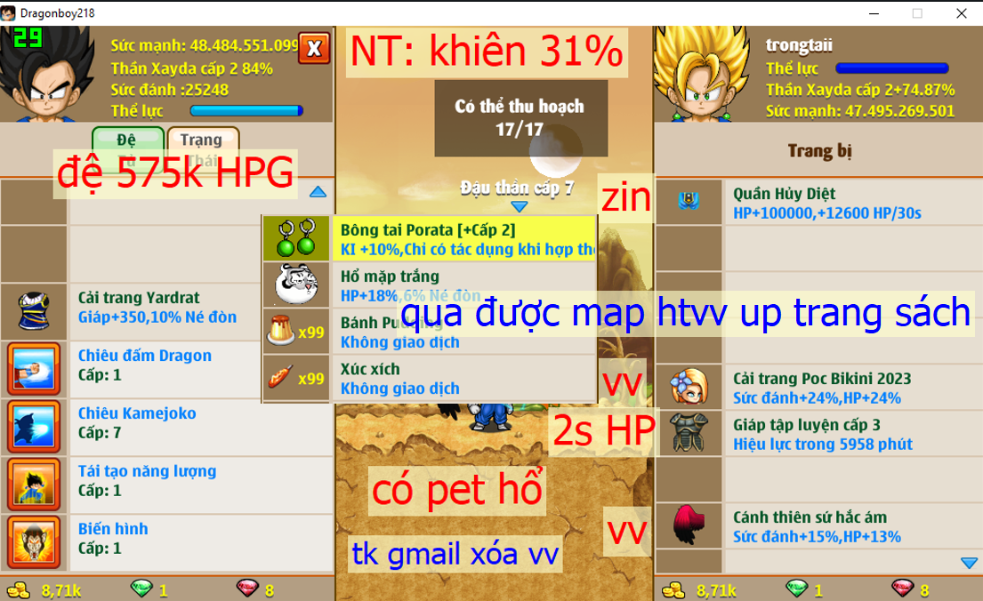 [Đã Bán]Ms 4803 – Xayda qua được map mới up trang sách, có skill 9, btc2, x1 w hd zin, glt c3, cánh hắc ám vv, ct poc bikini vv, yadrat, csdb, vh, frost3, pet hổ, ….