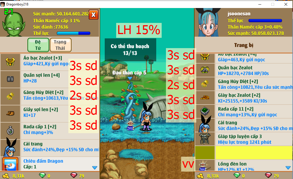 [Đã Bán]Ms 4806 (giá cả đồ) – Nameck 50ti dt 50ti, kame ttnl khỉ, LH 15%, x2 găng hd 2s, x2 thỏ, csdb, glt c3, lồng đèn, yadrat, bb, vh,