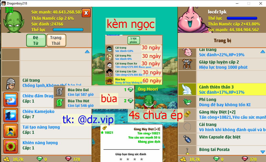 [Đã Bán]Ms 4823 (kèm 380ngoc) – Nameck x1 găng hd 4s, csdb, glt c2, ct mabuu, bb, vh, dracu, avt 1s, xinbato, …