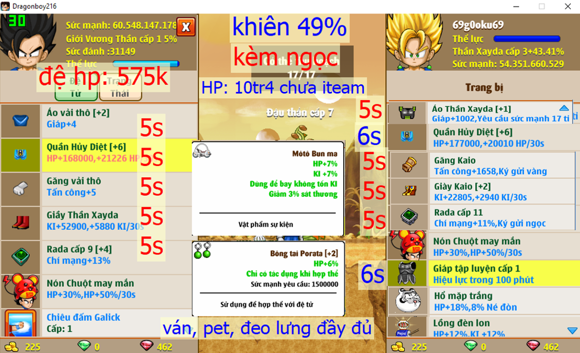 [Đã Bán]Ms 4824 (giá kèm ngọc + 2 set hp 5s) – Xayda 54ti dt 60ti, NT khiên 49%, glt 6s, x2 w hd 6s5s, ván pet đeo lưng đầy đủ, x2 nón chuột vv,