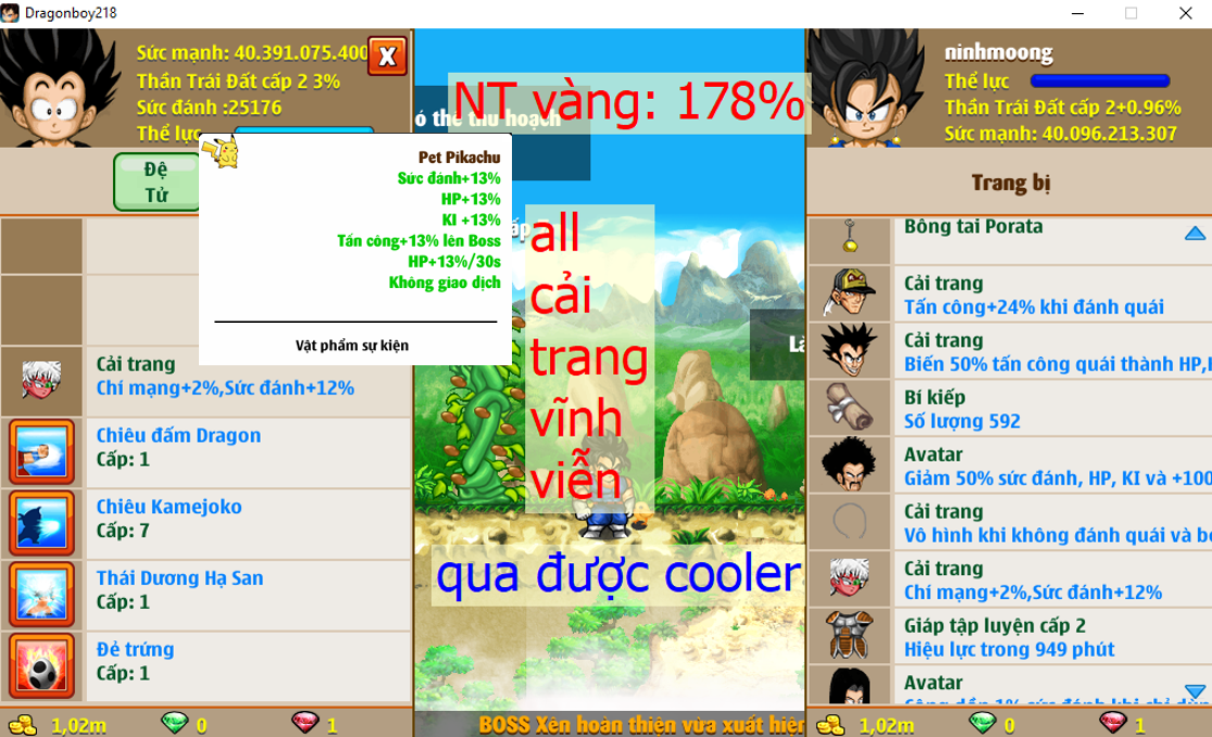 Ms 6238 – Trái đất up vàng + up csdk ngon, 40 ti sm dt 40ti, kame tdhs trứng, glt c2, pet #pikachu, x2 ct số 2 vv, ct vh, dracula, apk 13,