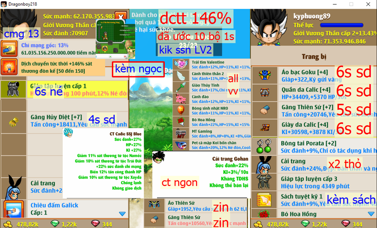 Ms 6410 (rao thuê cả đồ + sách + ngọc) – Trái đất id #kyphuong89, dctt 146%, có ct kháng tdhs, x2 thỏ, găng ts 5s + g hd 4s, btc2 9% sd, đã ước 10 bộ 1s + cmg 13, đã kik ssn LV2, phụ kiện đầy đủ