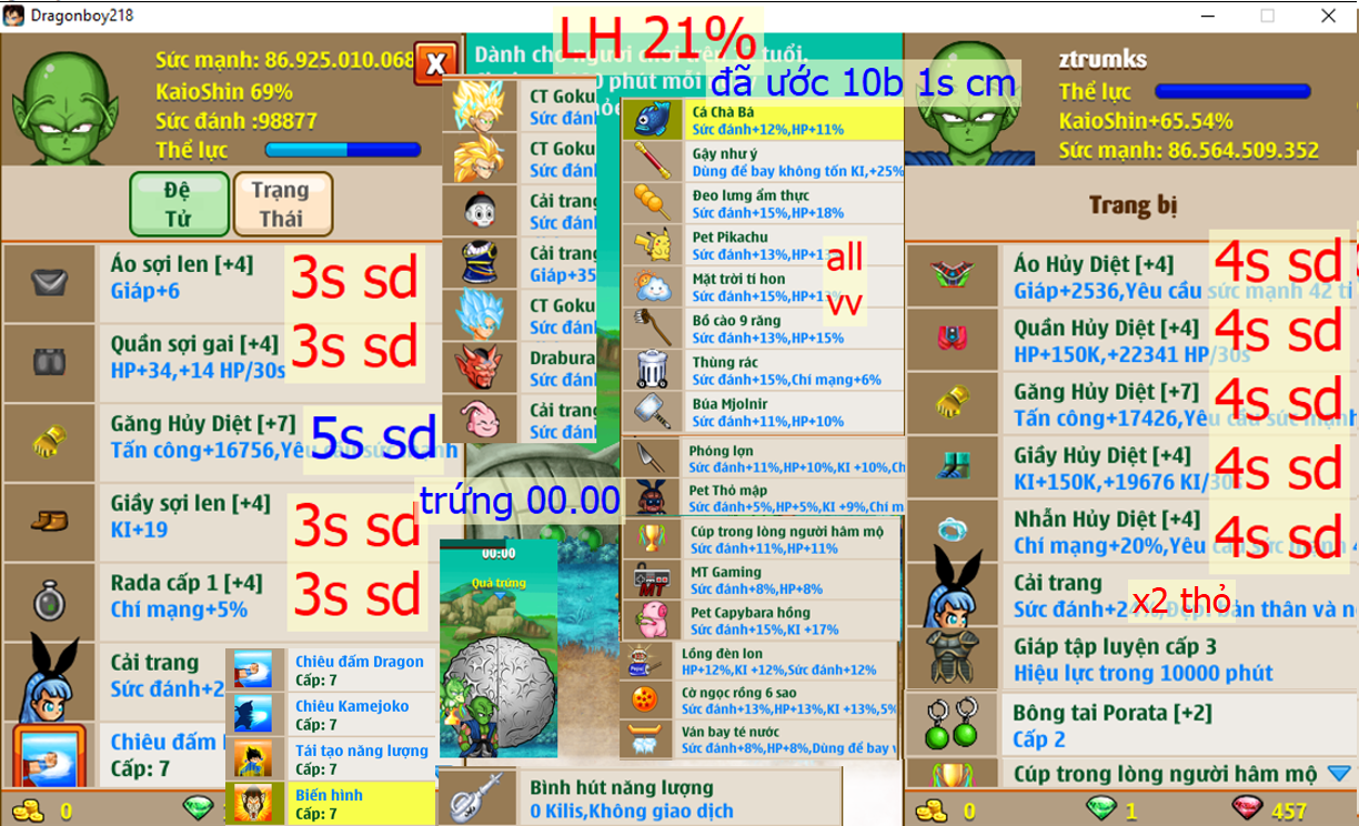 Ms 6620 (kèm đồ) – Nameck 86ti dt 86ti, kame 7 ttnl 7 khỉ 7, LH 21%, full set hd 4s, x2 thỏ, trứng 00h + bình về cày đệ mới chơi