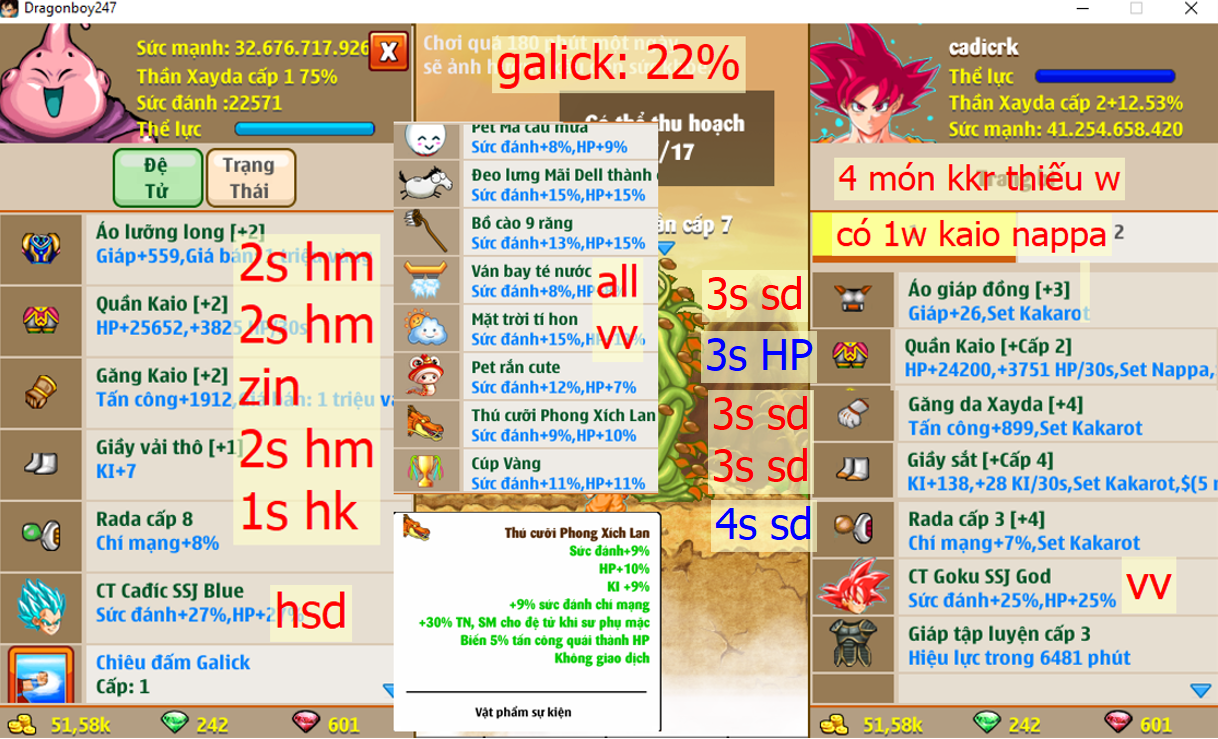 Ms 6638 (kèm 240 ngọc xanh + đồ) – Xayda 4 món kkr (thiếu w), có 1 w kaio nappa, nhiều cải trang, phụ kiện đầy đủ