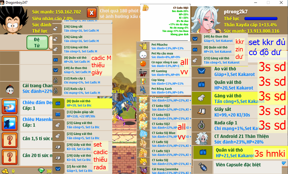 Ms 6648 – Xayda set kakakot 3s sd (có 4 món dư). có set cadic M (thiếu giày), set cadic (thiếu rd), nhiều cải trang, phụ kiện đầy đủ